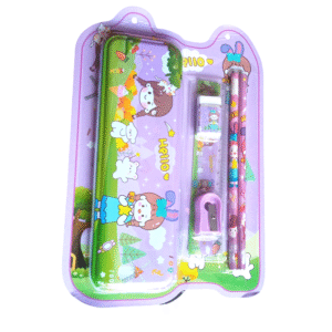 Juego de cartuchera, Lapices, Borrador, Tajador y reglas